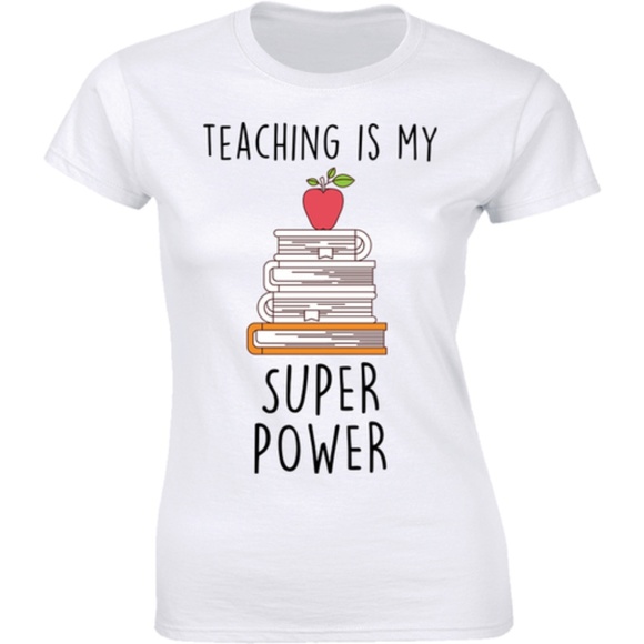 Half It Tops - Teaching Is My Super Power Many Books Tee T-shirt Half It Tops - Teaching Is My Super Power Many Books Tee T-shirt